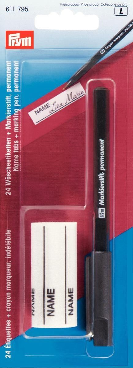 Prym Consumer Europe GmbH-24 Wäscheetiketten und 1 Wäschemarkierstift_365-611795_