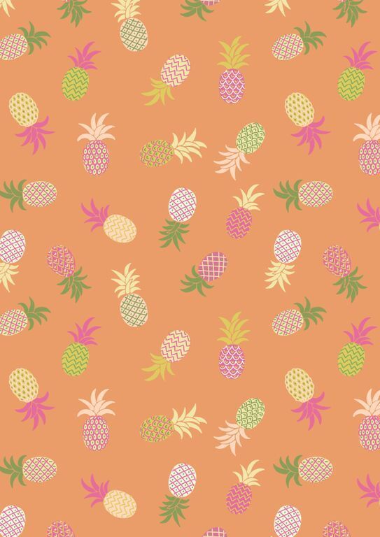 Lewis & Irene Ltd.-Lewis & Irene Tropicana Pineapples On Orange_36-A134-3_