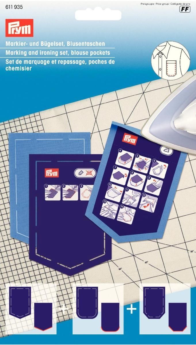 Markier- und Bügelset, Blusentaschen, 3St *** Markier- und Bügelset, Blusentaschen, 3St ***
