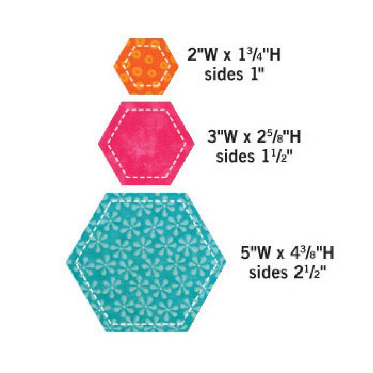 Accuquilt-Accuquilt Stanzform Hexagon 1, 1-1/2, 2-1/2 inch_28-55011_