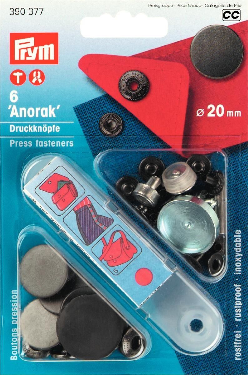 Prym Consumer Europe GmbH-NF-Druckknopf Anorak flach MS 20 mm brüniert_365-390377_