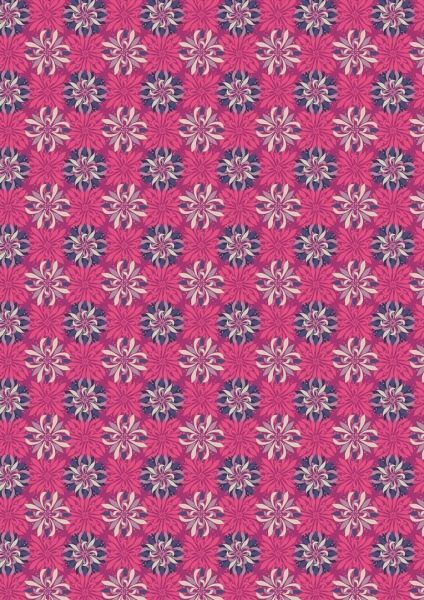 Lewis & Irene Ltd.-Lewis & Irene Manor House Pink Circular Floral_36-A036-2-10_