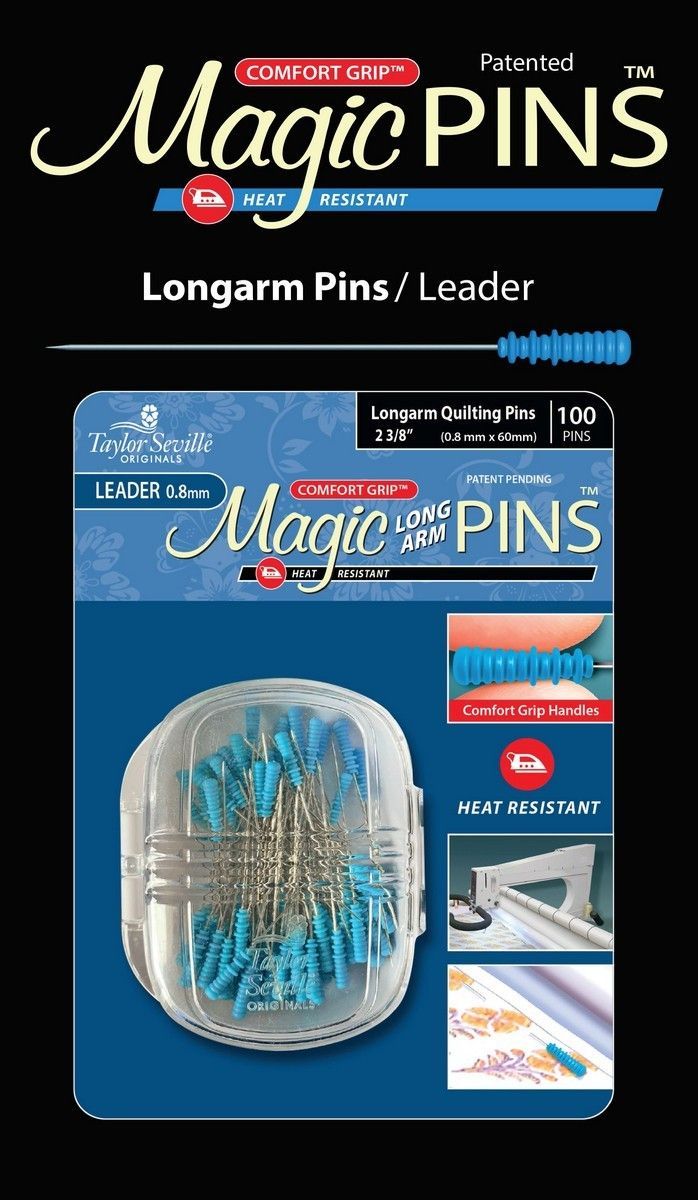 Taylor Seville Magic Pins Longarm / Leader 0,8 x 60 mm (approx 0,031 x 2,36 inch), 100 pcs