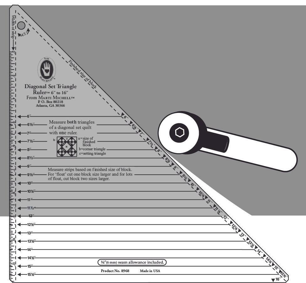 Michell Marketing, Inc.-Marti Michell Diagonal Set Triangle Rulers_29-89670_