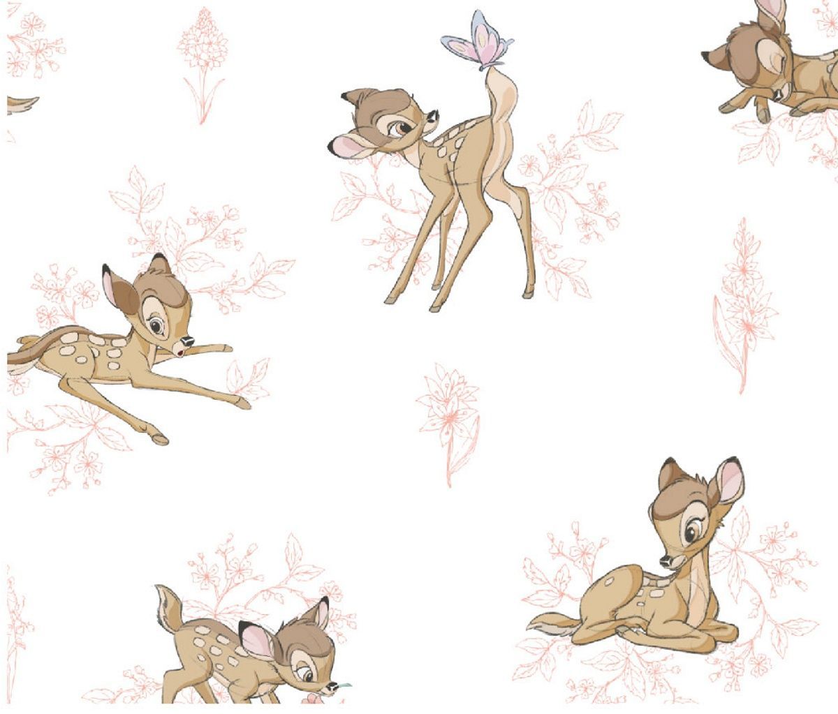 Craft Cotton Bambi Toile in Chai Pink 100% Baumwolle, ca. 1,12m breit, 10 m Ballen