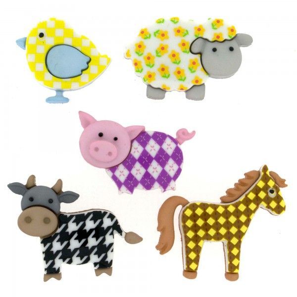 Dress It Up Buttons Funky Farm