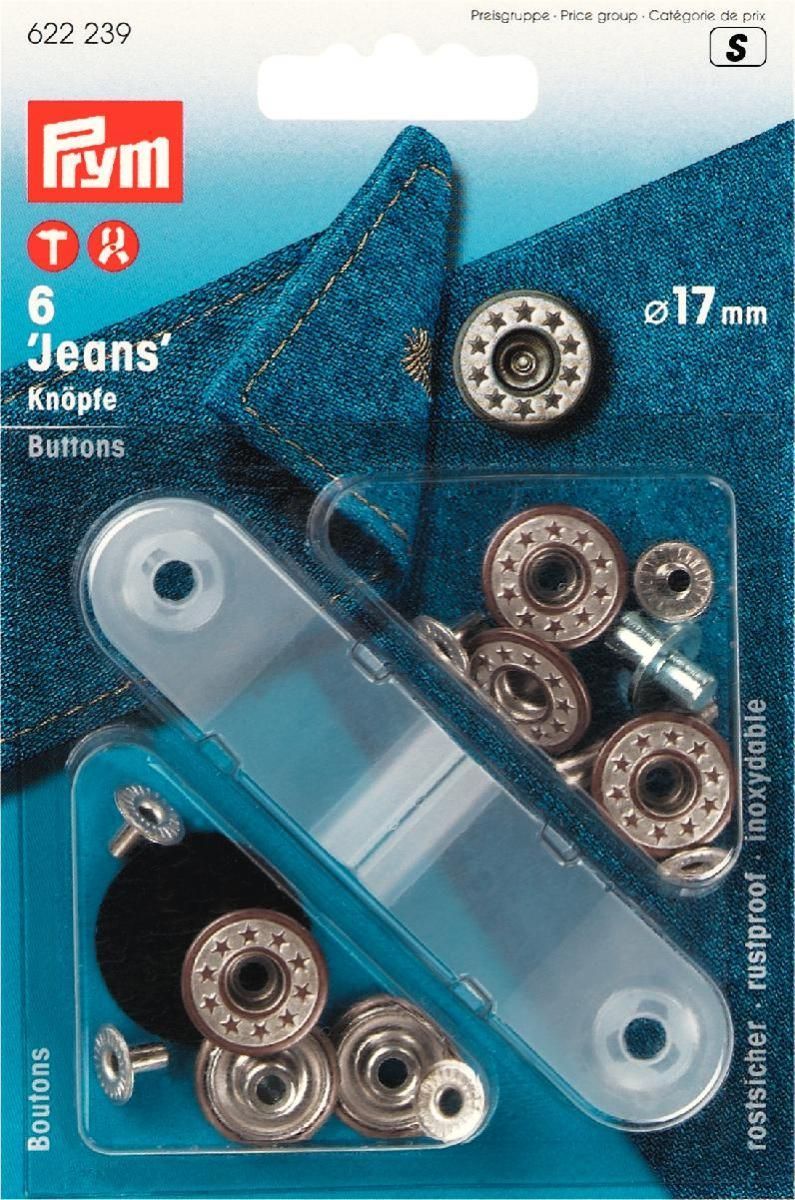 Prym Consumer Europe GmbH-NF-Jeansknopf Sterne offen 17 mm altmessing/mattweiß_365-622239_