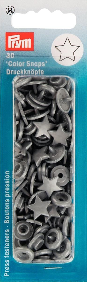 Prym Consumer Europe GmbH-NF Druckkn Color Snaps Stern si'grau_365-393245_