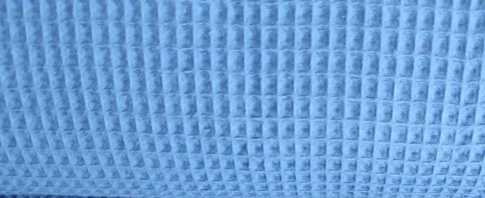 Waffle Pique, blue uni, 100% cotton width 1,5m(59 inches), 10m bolt Waffle Pique, blue uni, 100% cotton width 1,5m(59 inches), 10m bolt