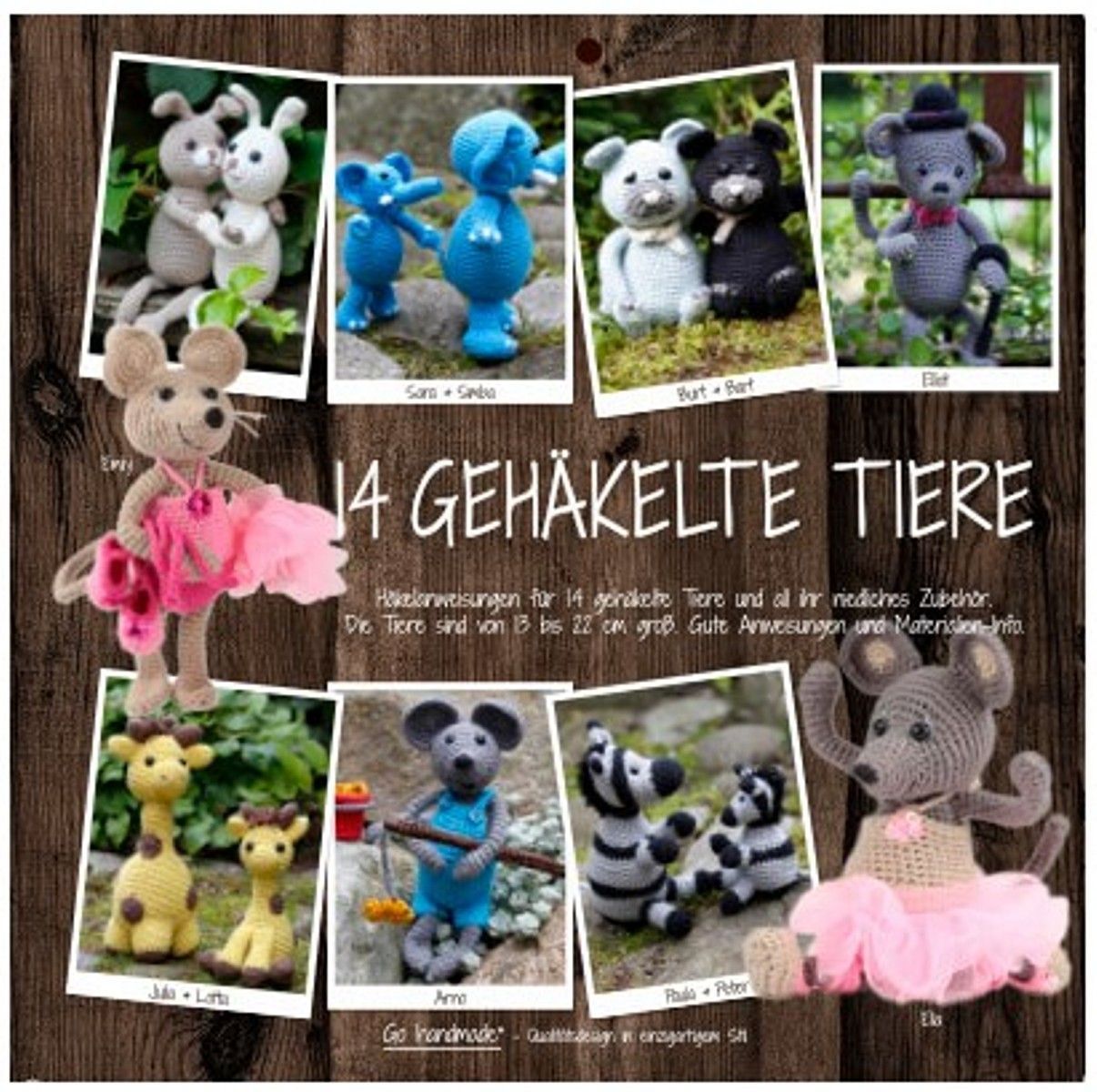 Go Handmade Buch - 14 gehäkelte Tiere