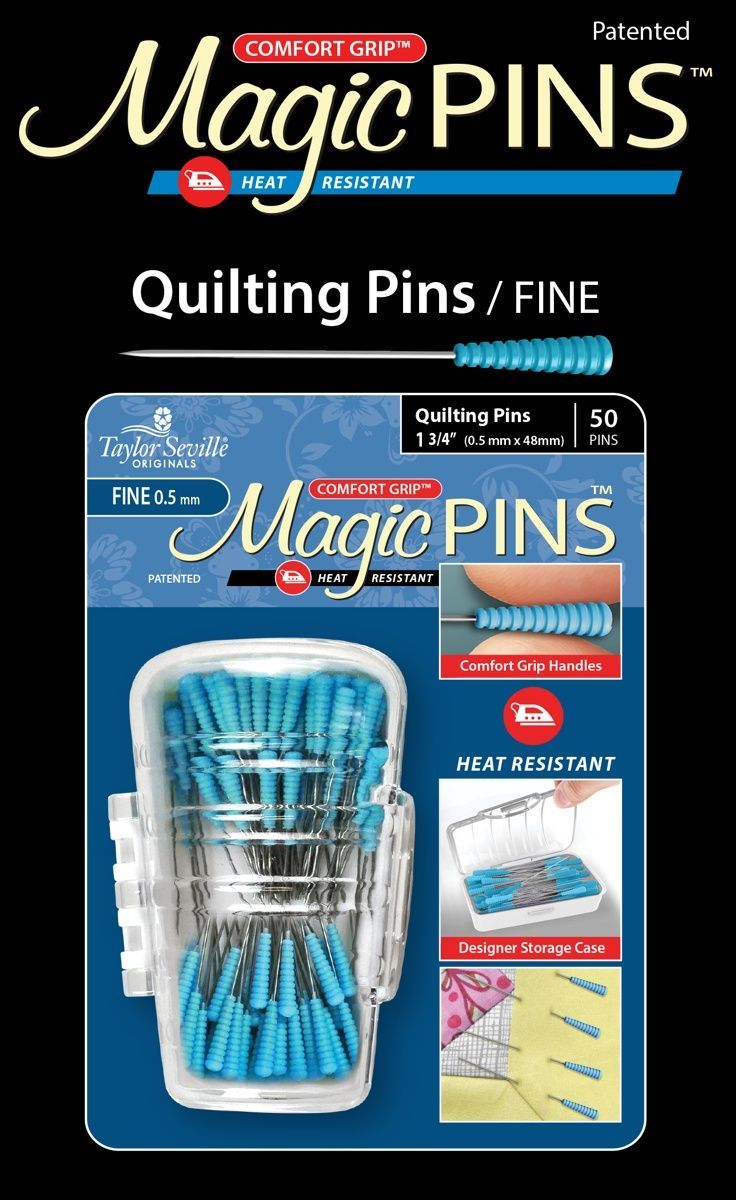 Taylor Seville Magic Pins Quilting FINE 0,5 x 48 mm (approx 0,0197 x 1,97 inch)