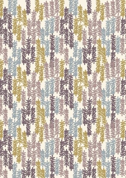 Lewis & Irene Honey Meadow Cream Base Leaves 10 m Ballen, 112 cm breit, 100 % Baumwolle