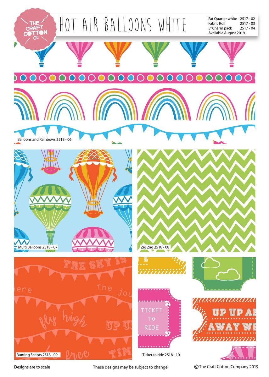 Visage Textiles Ltd-Fat Quarter Stoffpaket Hot Air Ballons white ***_46-251702_