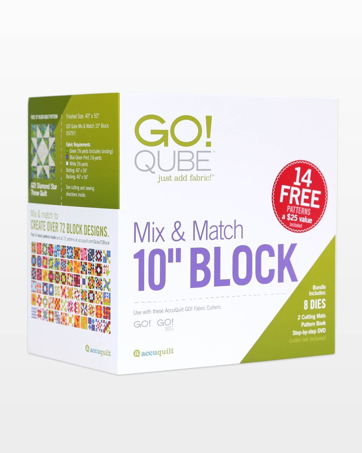 Accuquilt GO! Qube Mix and Match 10 inch (25,4 cm) Block