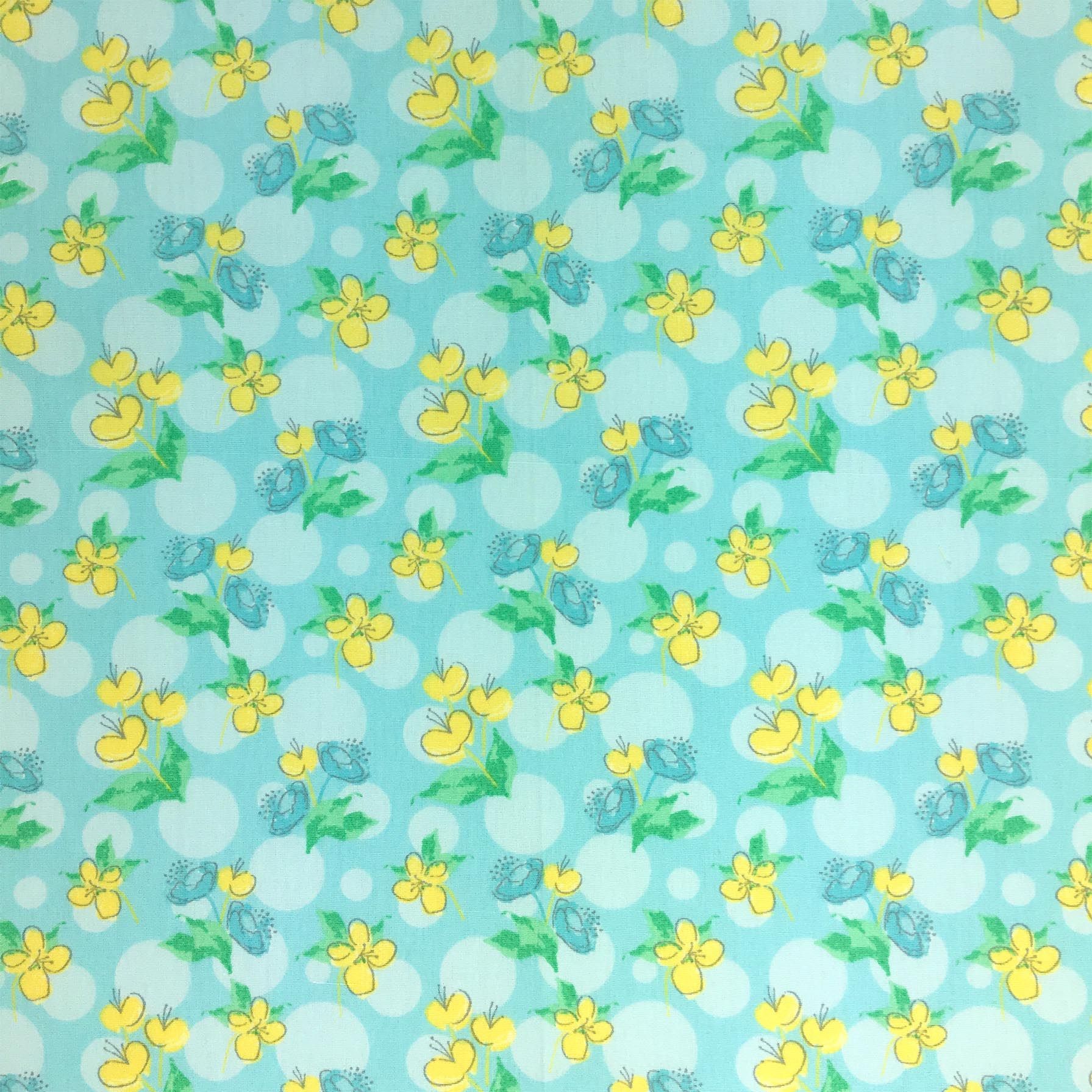 Craft Cotton Florals Spot Turquise, 100% CO