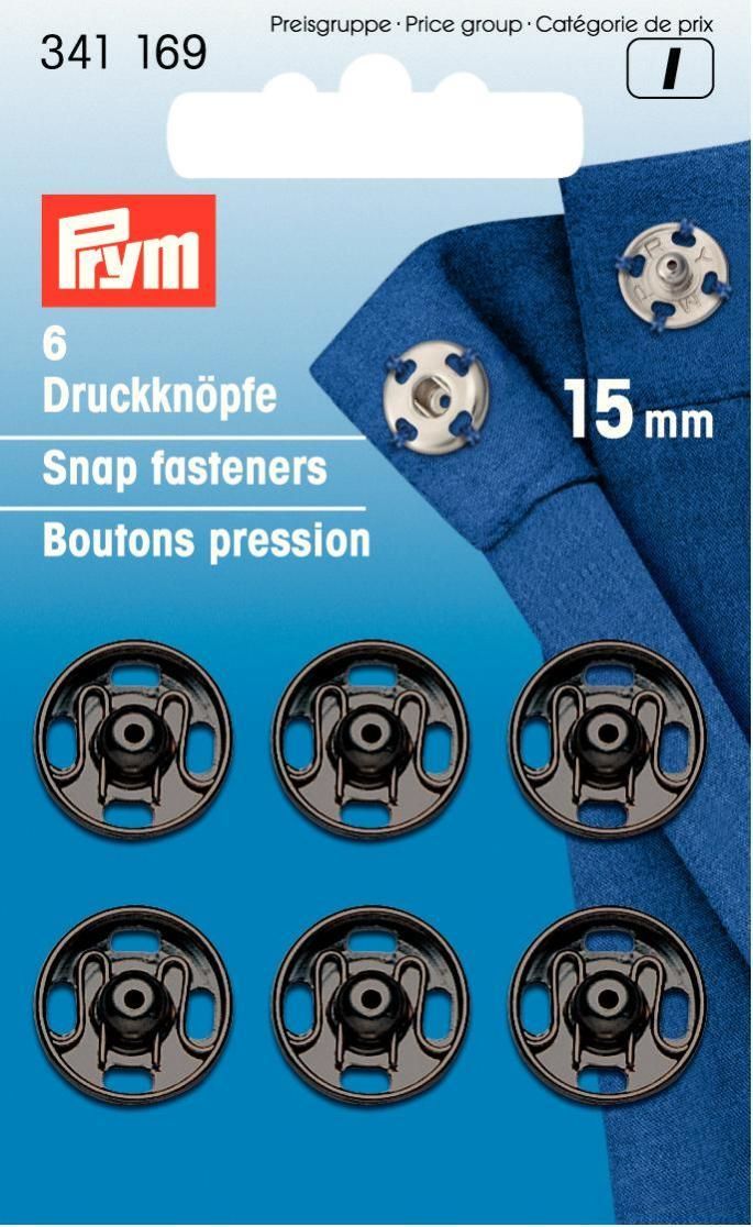 Annäh-Druckknöpfe MS schwz15mm 6St.  VE5 Annäh-Druckknöpfe MS schwz15mm 6St.  VE5