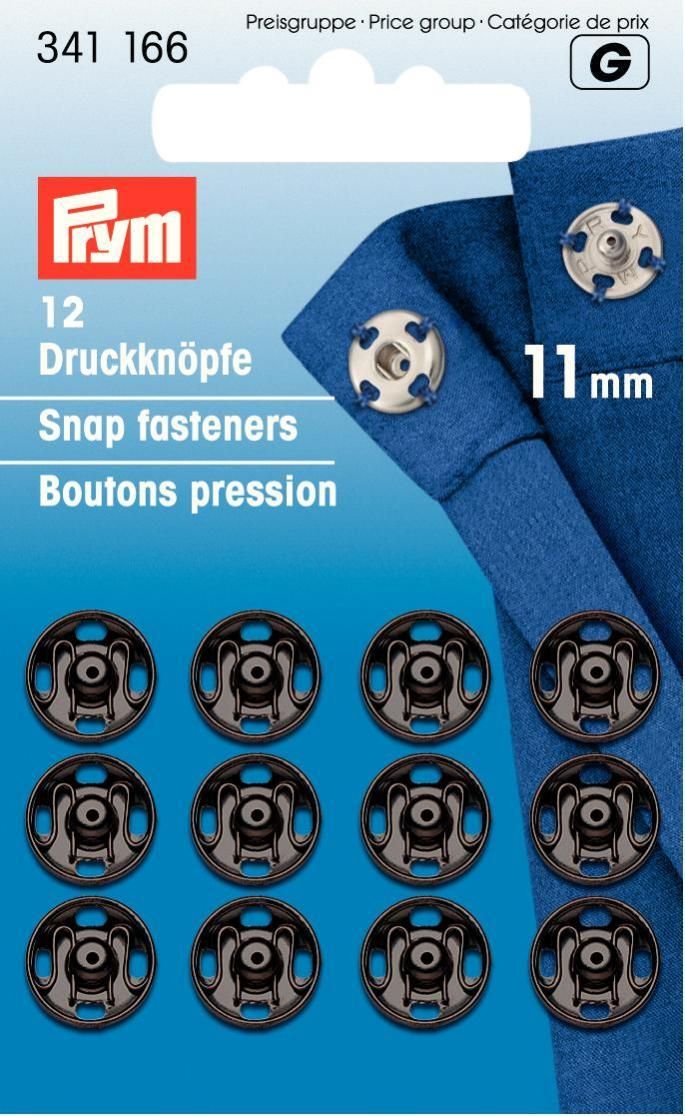 Annäh-Druckknöpfe schwz 11mm 12St.  VE5 Annäh-Druckknöpfe schwz 11mm 12St.  VE5