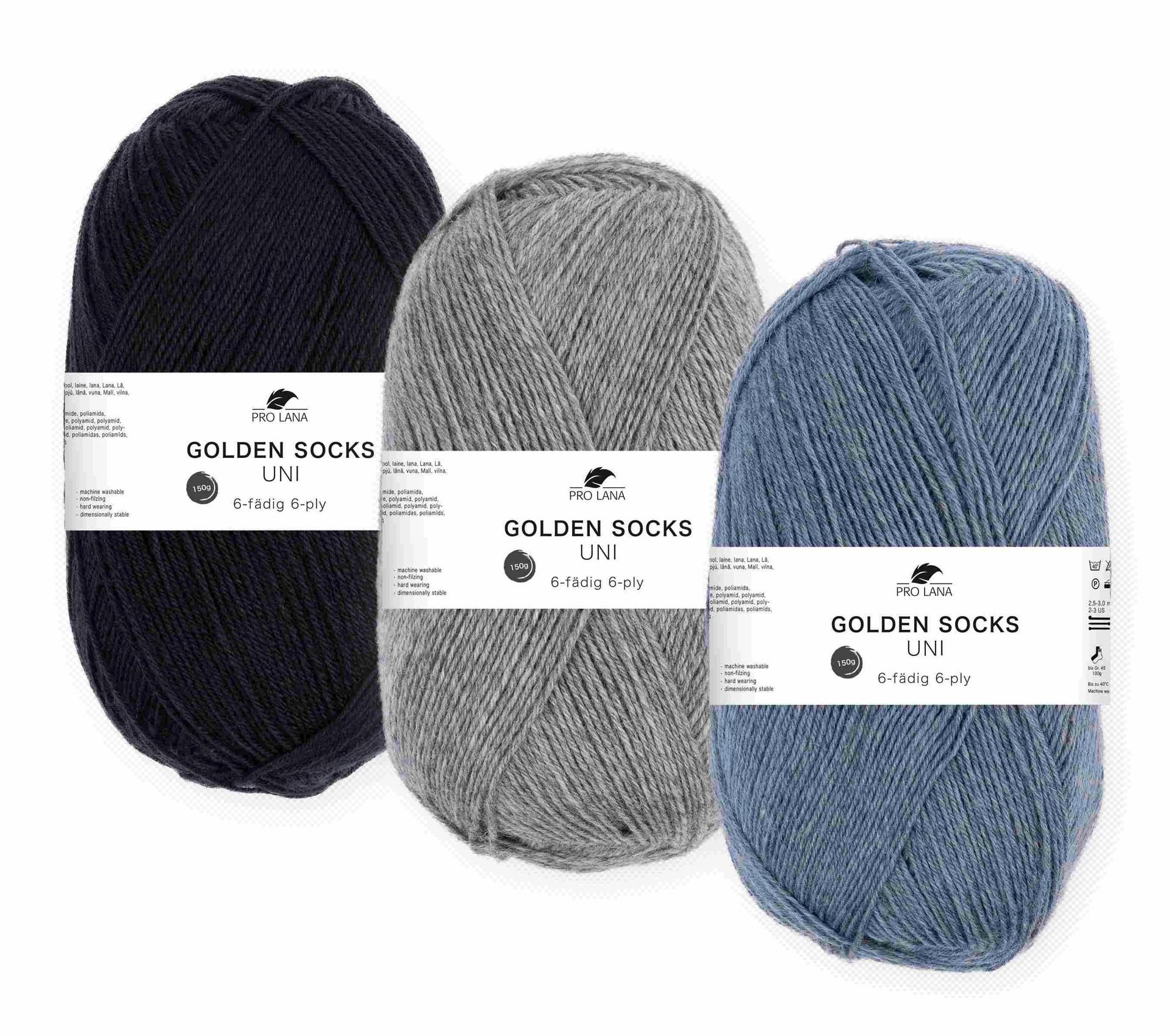 PRO LANA Golden Socks UNI 6-ply 75% Wool, 25% Polyamide