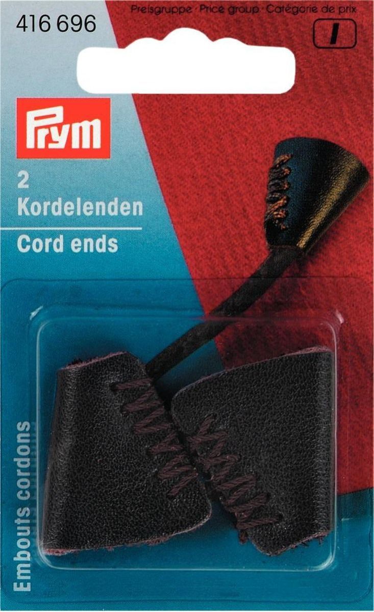 Kordelenden Leder 25 mm braun, 2St ***
