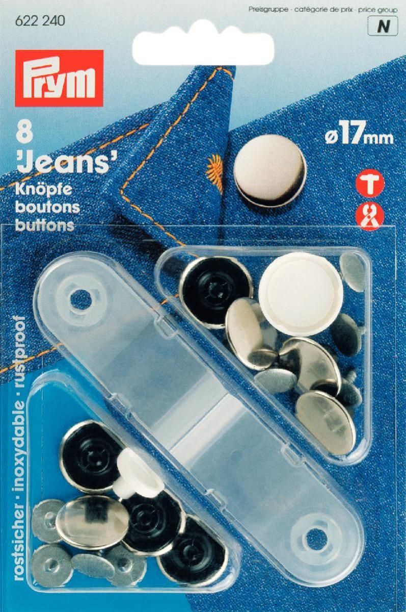 NF-Jeans-Knöpfe glatt MS 17 mm silberfarbig NF-Jeans-Knöpfe glatt MS 17 mm silberfarbig