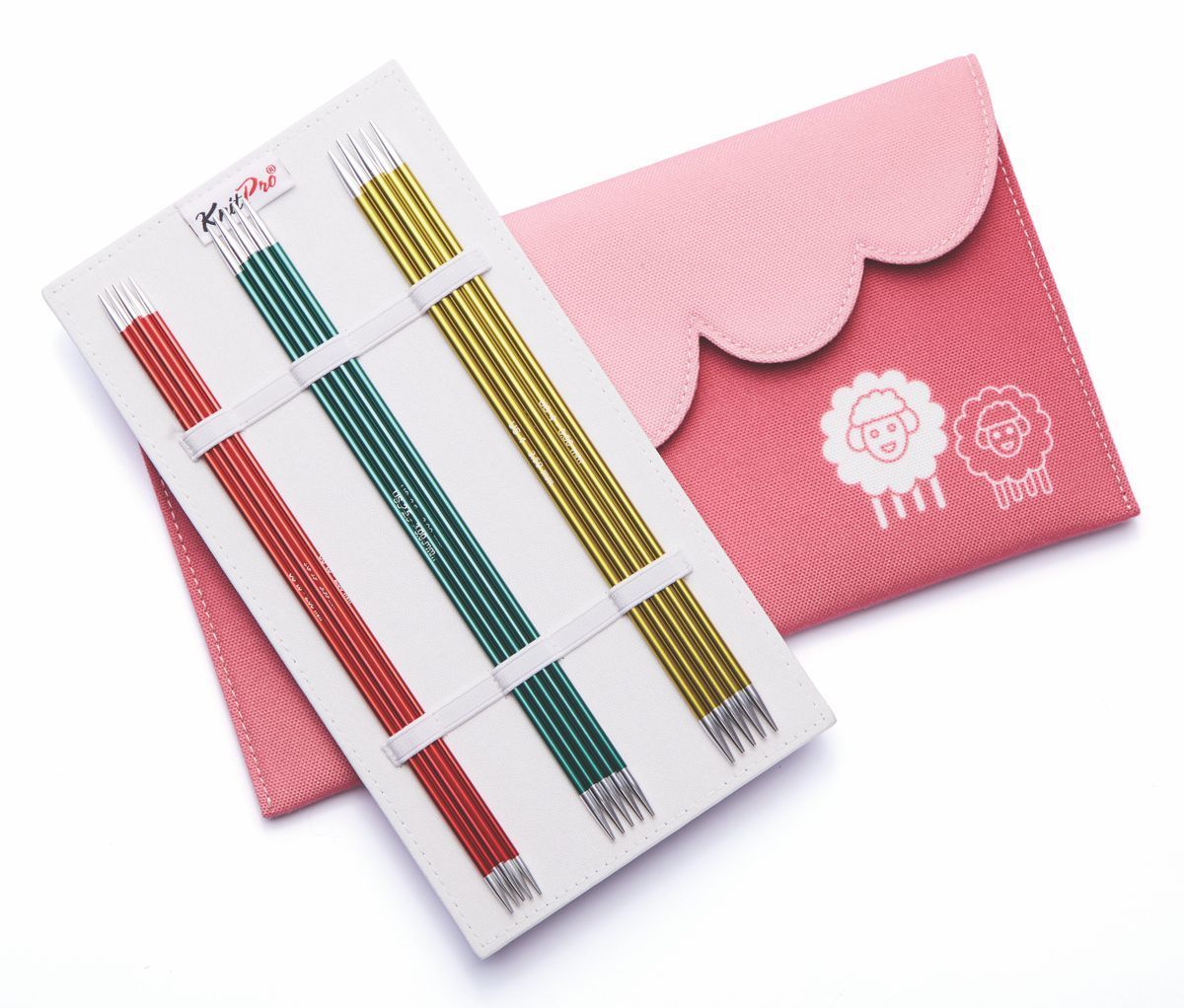 KnitPro Double Pointed Needle Set ZING in a fabric case, in different sizes
