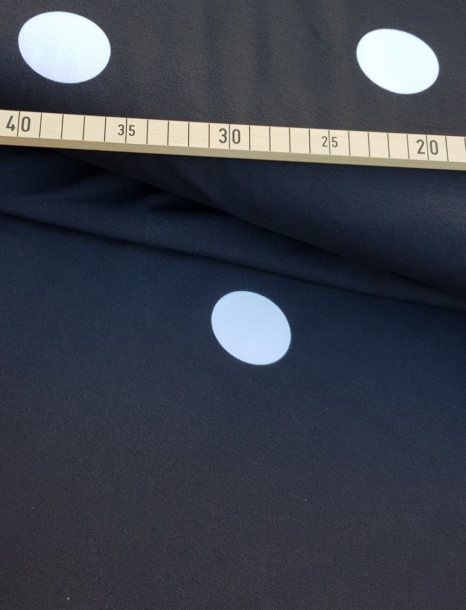Jersey Tilly And The Buttons, Jumbo Spot auf sw ca. 152cm (60 inch), 96% Baumwolle, 4% Elasthan