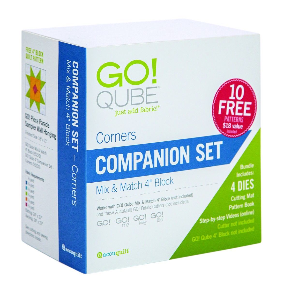 Accuquilt GO! Qube 4 inch (10,16 cm)Companion Set  Corners