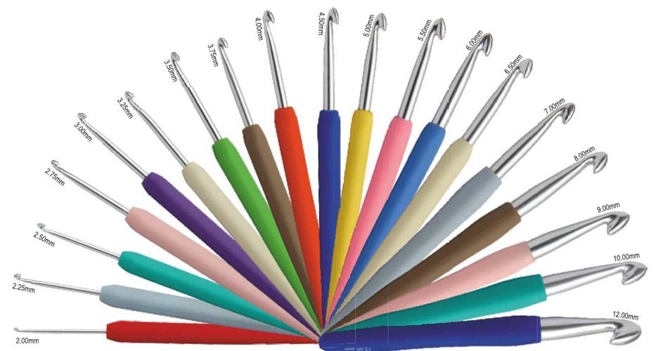 KnitPro Crochet Hook Aluminium Silver Waves with Soft Handle KnitPro Crochet Hook Aluminium Silver Waves with Soft Handle