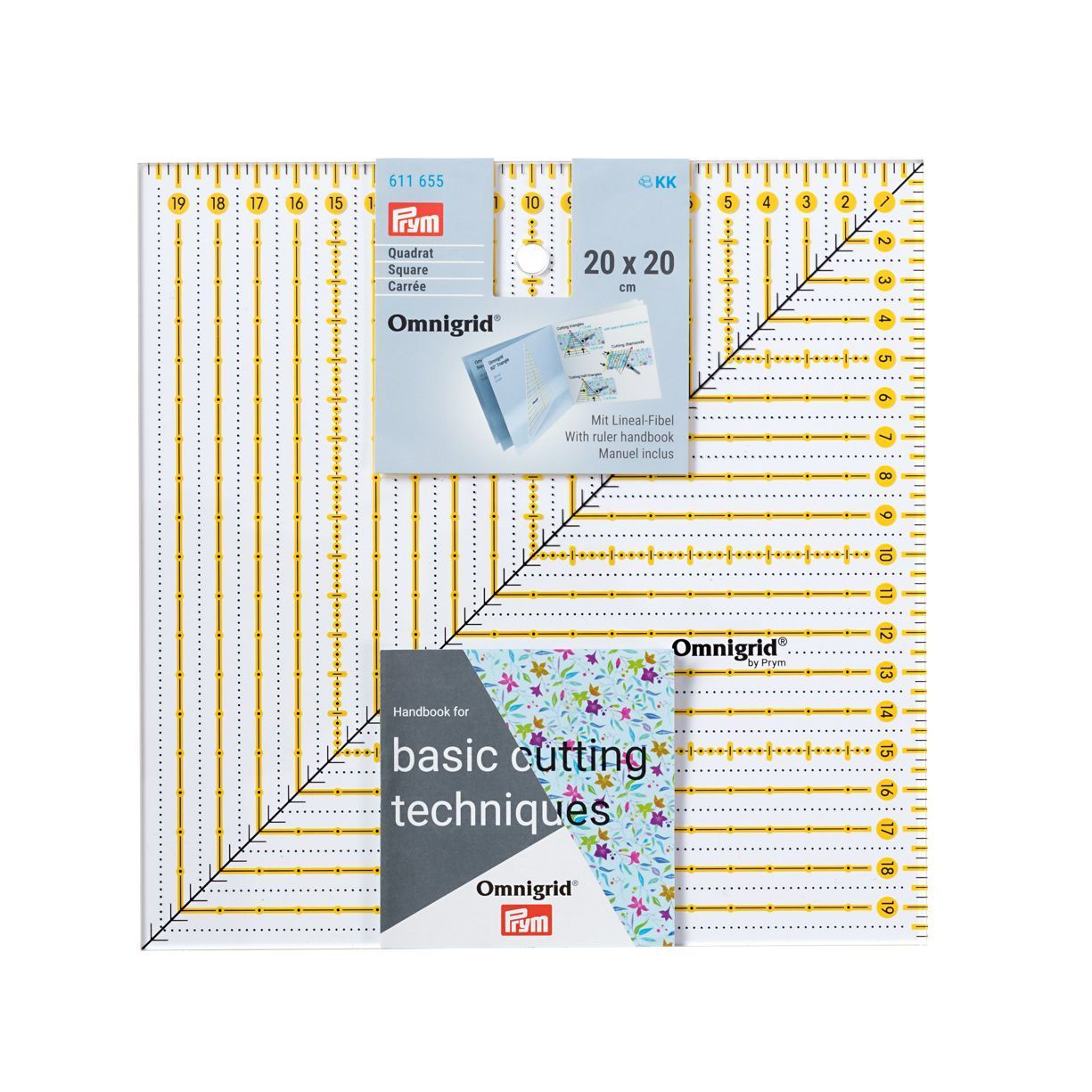 Prym Consumer Europe GmbH-Prym Omnigrid Lineal Quadrat 20x20cm VE3_365-611655_