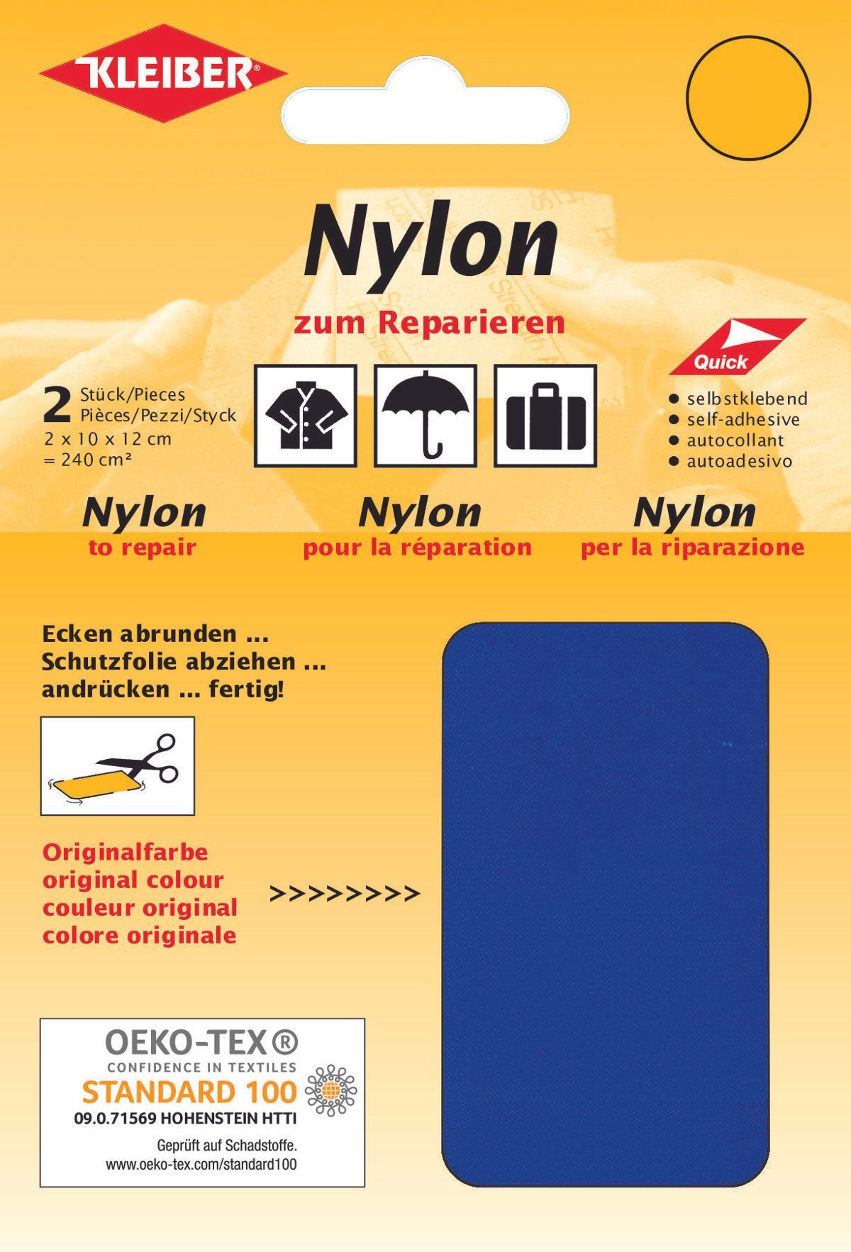 Kleiber Nylon to repair, 2pcs. approx 10 x 12 cm, 100% Poyamide Kleiber Nylon to repair, 2pcs. approx 10 x 12 cm, 100% Poyamide