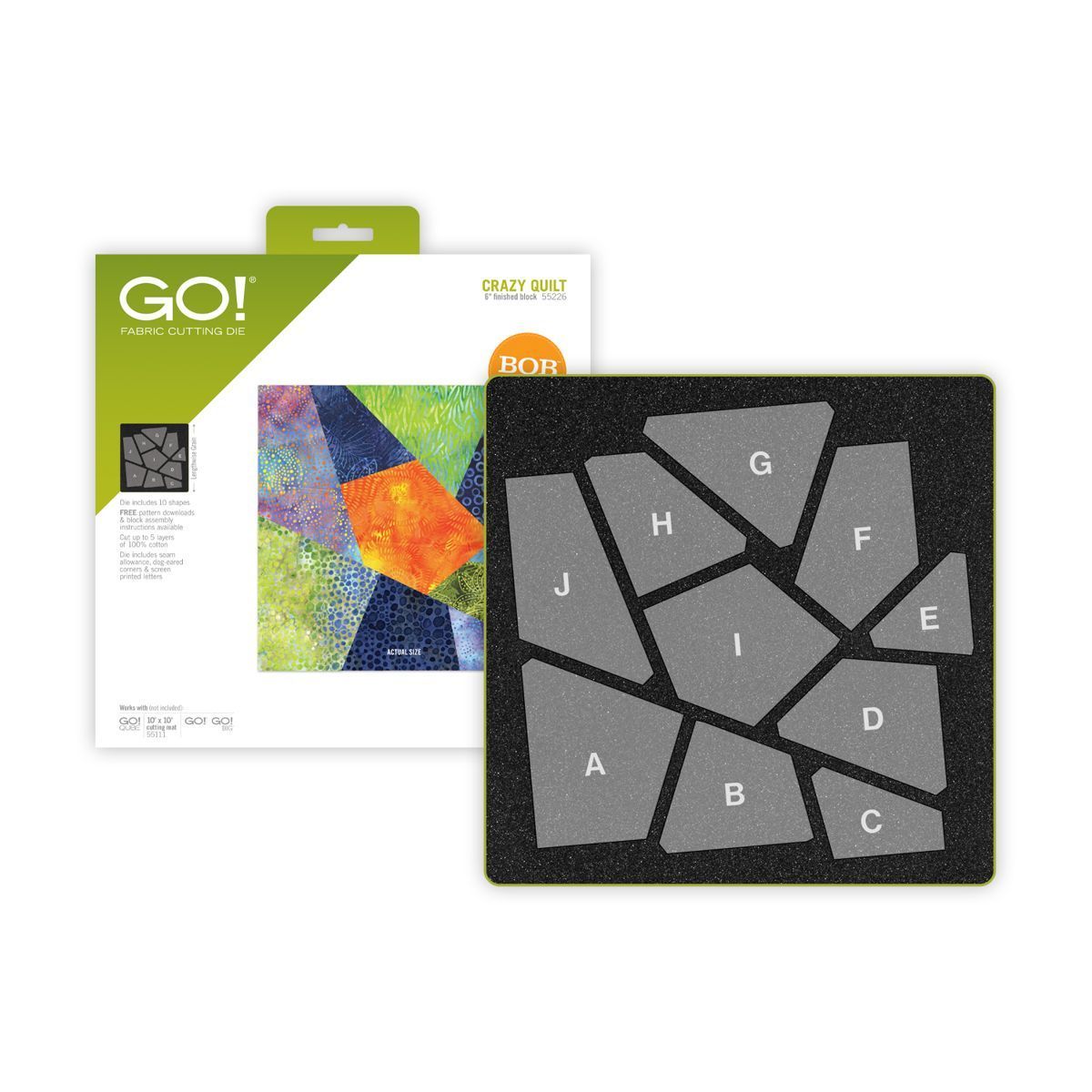 Accuquilt Stanzform Crazy Quilt 6 inch zur Fertigung eines Blocks