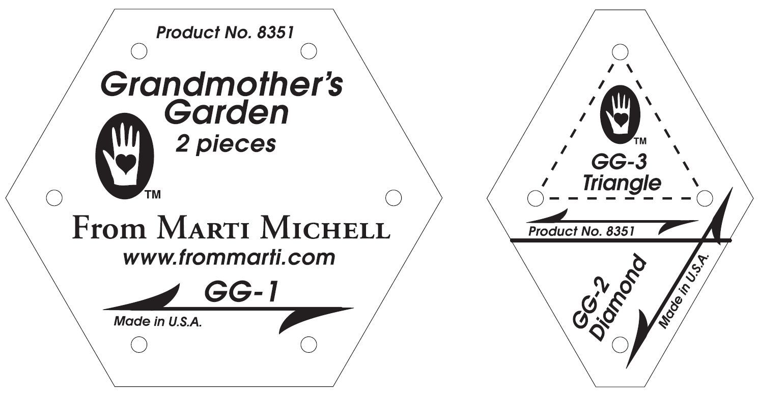 Marti Michell Grandmothers Garden Schablone 1 inch (2,5 cm), 2-teiliges Set Marti Michell Grandmothers Garden Schablone 1 inch (2,5 cm), 2-teiliges Set