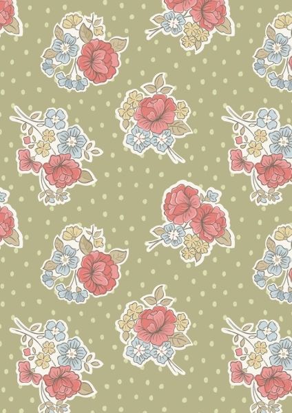 Lewis & Irene Ltd.-Lewis & Irene Timsbury Lane Sage Green Spotty Bouquet_36-A015-2_