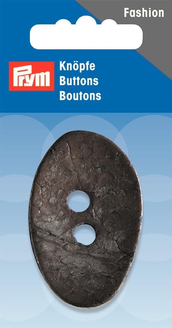 2-Loch Knopf Kokos oval anthrazit 50mm***