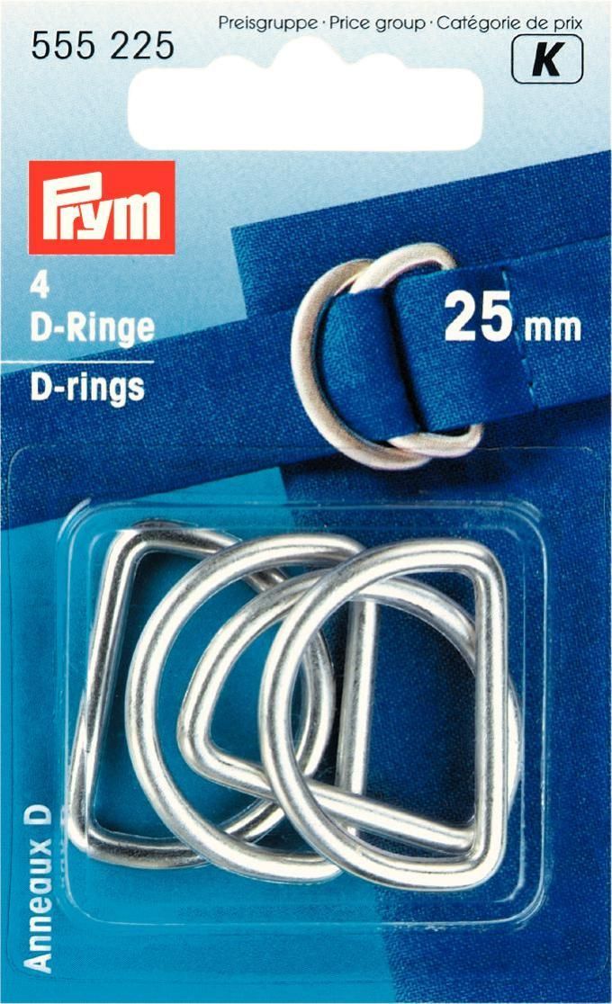 D - Ringe 25 mm silberfarbig 4 Stck. VE5