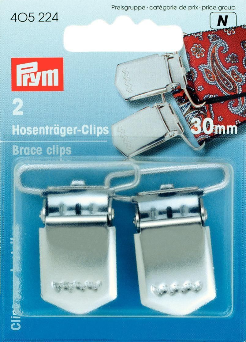 Hosenträger-Clips ST silberfarbig 30 mm VE5 Hosenträger-Clips ST silberfarbig 30 mm VE5