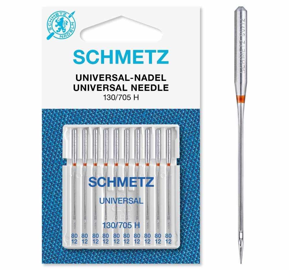 Nähmaschinen-Nadel Schmetz Universal  10 Nadeln, 130/705 H 80/12 Nähmaschinen-Nadel Schmetz Universal  10 Nadeln, 130/705 H 80/12