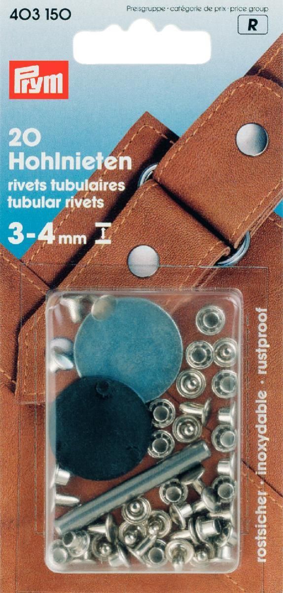 Hohlnieten Klemmber. 3-4 mm MS silberfarbig