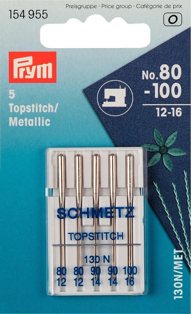 Prym Consumer Europe GmbH-Nähmaschinennadeln Topstitch Metallic 80-100_365-154955_