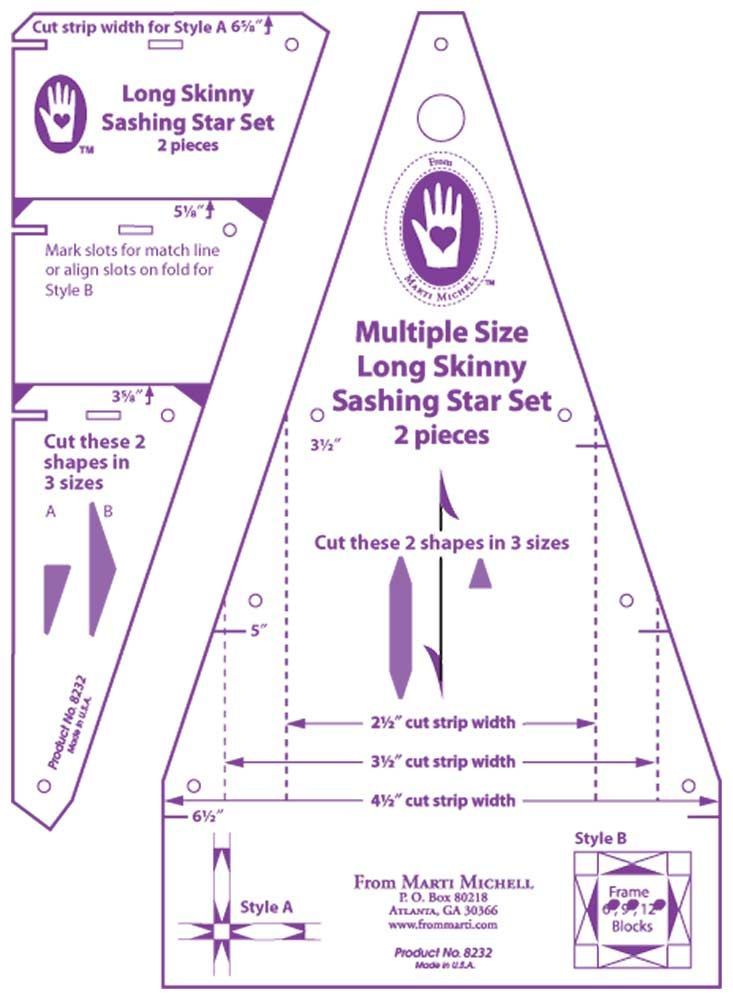 Marti Michell Long Skinny Sashing Stars Set Marti Michell Long Skinny Sashing Stars Set