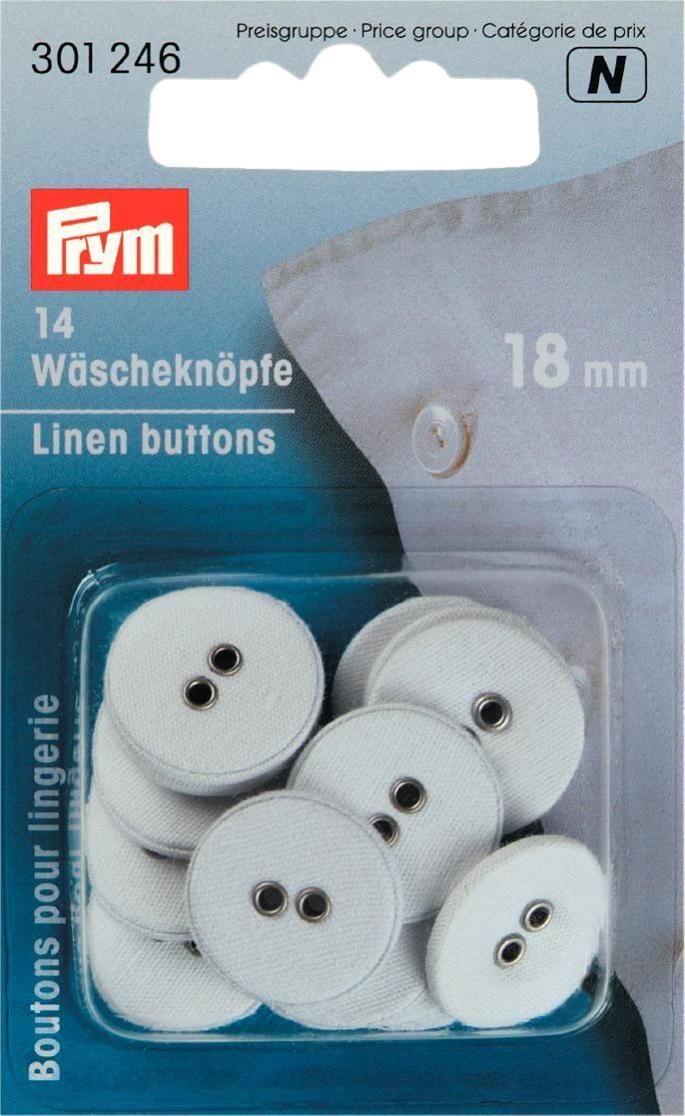 Wäscheknöpfe Leinen 28" VE5 18mm, 14 Stück   Wäscheknöpfe Leinen 28" VE5 18mm, 14 Stück
