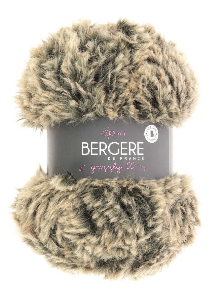 Bergere Grizzly 100, 100% Polyester, Fb. Brun 65 m/100g