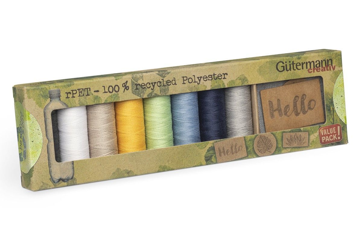 Gütermann Set Allesnäher rPET mit Labels 8 Farben 100 % Polyester Gütermann Set Allesnäher rPET mit Labels 8 Farben 100 % Polyester