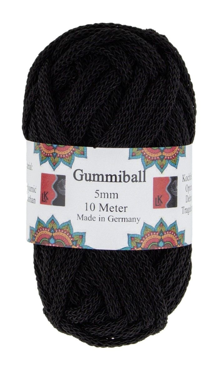 Gummiball 10m/Knäuel, Fb. 99 schwarz 71% Polyamid, 29% Elastan