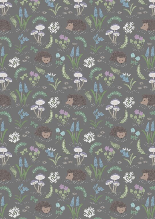Lewis & Irene Ltd.-Lewis & Irene Bluebell Wood Hedgehog On Grey_36-A128-2_