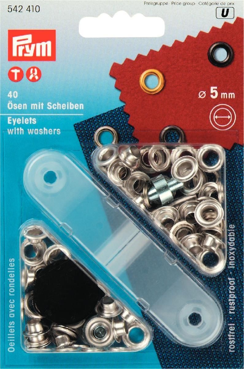 Prym Consumer Europe GmbH-Ösen+Scheiben MS silb.5mm 40St_365-542410_