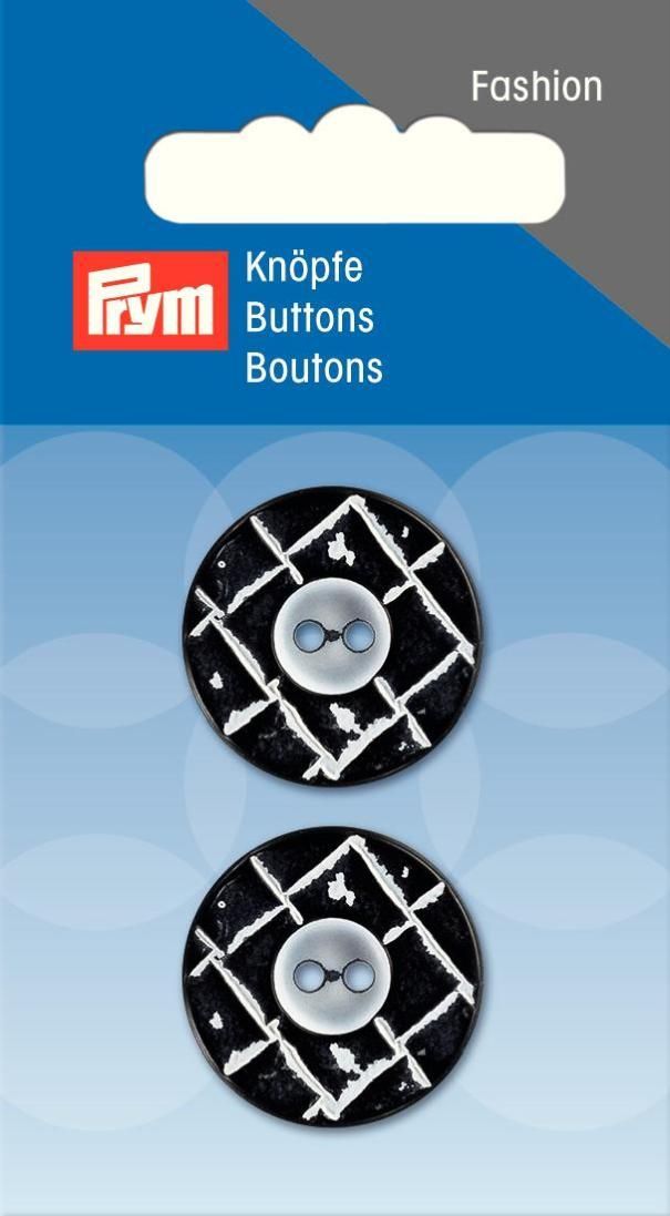 Prym Consumer Europe GmbH-Knopf 2-Loch, Jacke schw./weiss,23mm ***_365-318174_