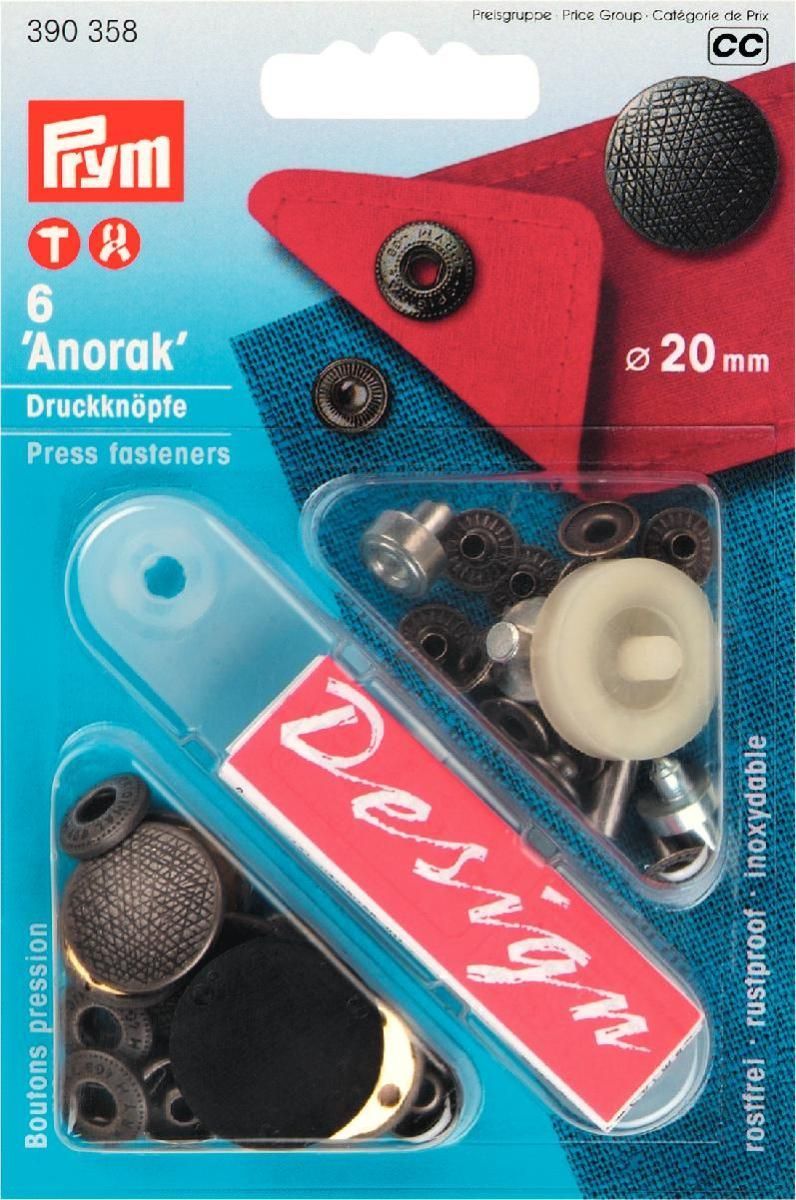 Prym Consumer Europe GmbH-NF-Druckknopf Anorak Spirit MS 20 mm altsilberfarben_365-390358_