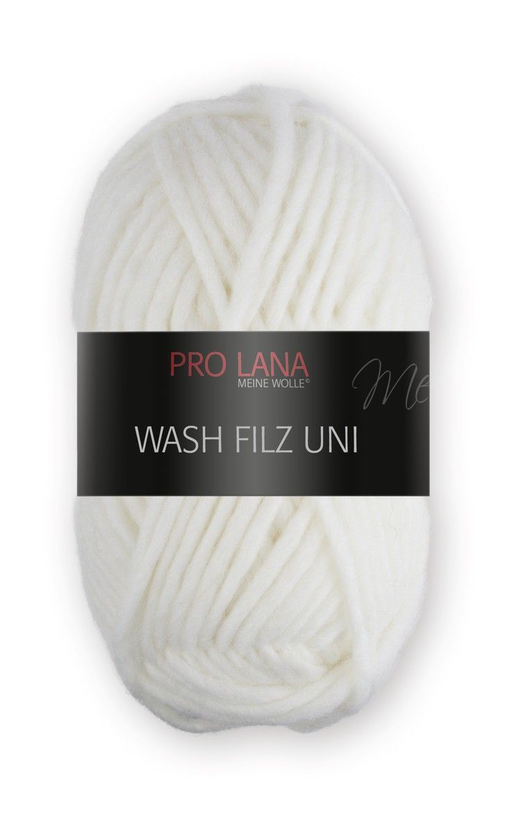 PRO LANA Wash Filz UNI, 100% Virgin Wool 50m / 50g, Needle size 6,0-8,0, Col. 101 PRO LANA Wash Filz UNI, 100% Virgin Wool 50m / 50g, Needle size 6,0-8,0, Col. 101