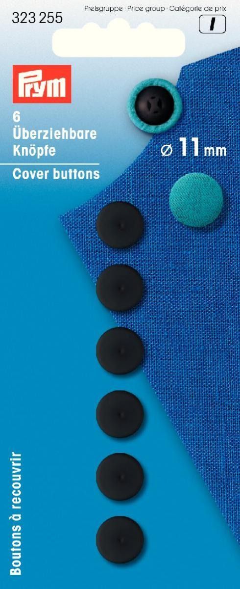 Prym Consumer Europe GmbH-Überziehbare Knöpfe KST 11 mm schwarz, 6St_365-323255_